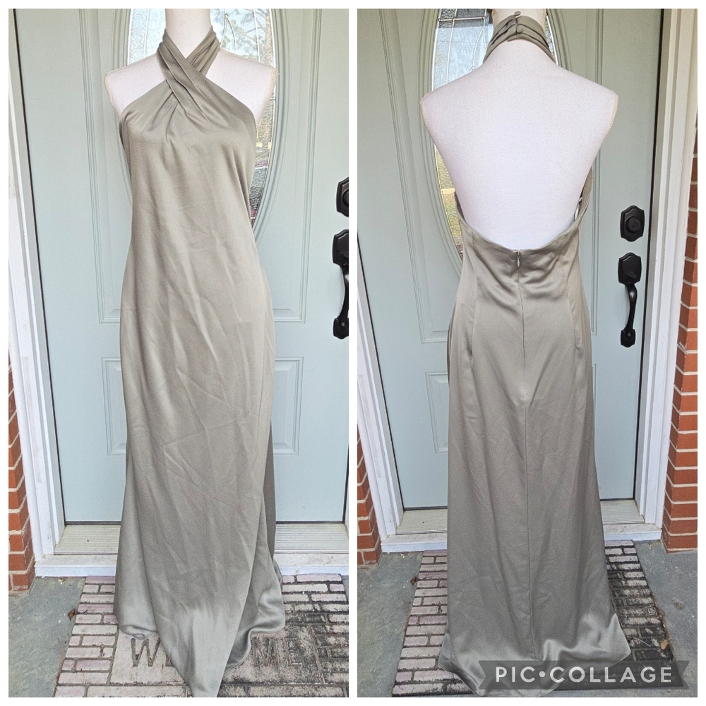 BHLDN Jasmine Halter Maxi Dress Luxe Satin